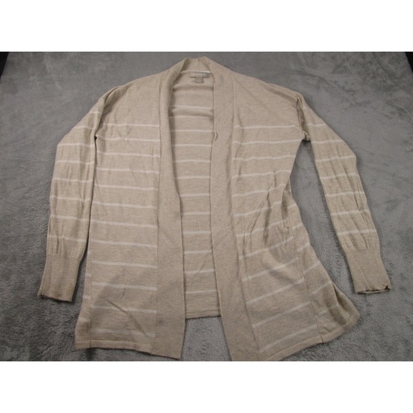 Banana Republic Sweater Womens Large Brown Striped Open Wool Blend - Picture 1 of 7